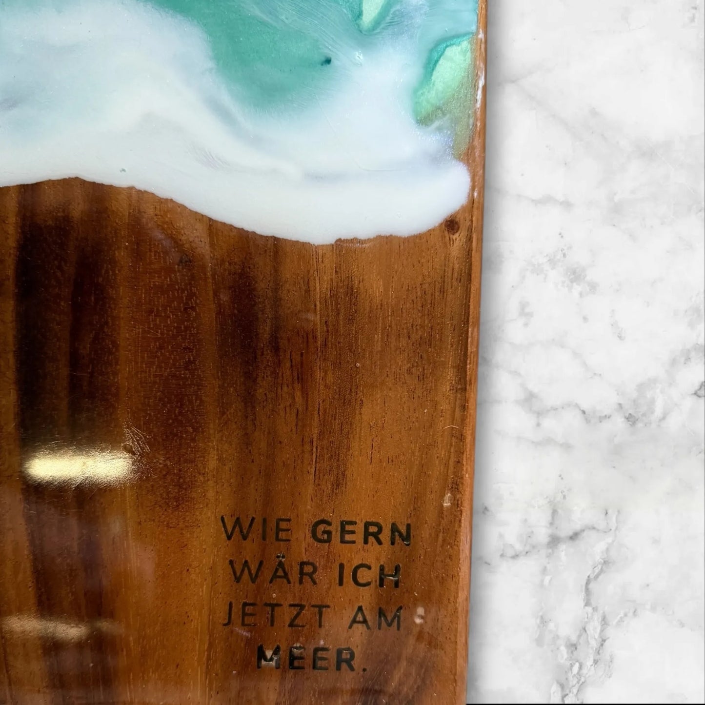 Schneidebrett | Resin Welle | Handmade | Holzbrett | Charcuterie | mit Gravur