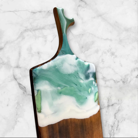 Schneidebrett | Resin Welle | Handmade | Holzbrett | Charcuterie | mit Gravur
