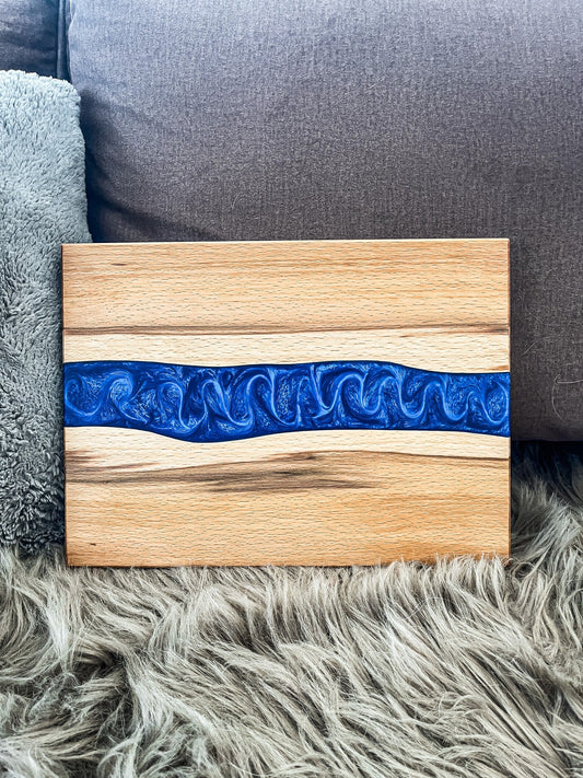 Schneidebrett Küchenbrett Servierbrett Buche Kernbuche Buchenholz und Epoxidharz