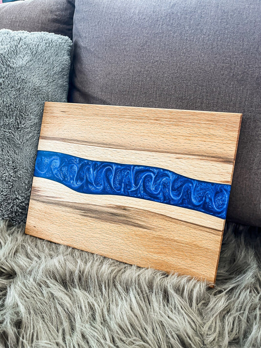 Schneidebrett Küchenbrett Servierbrett Buche Kernbuche Buchenholz und Epoxidharz